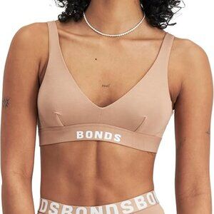 Bonds Australia Anti Chafe Bralette, Viscose/Bamboo Moisture-Wicking Nude Size L